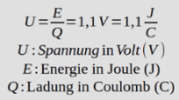 Spannung als Energie pro Ladung beim Daniell-Element